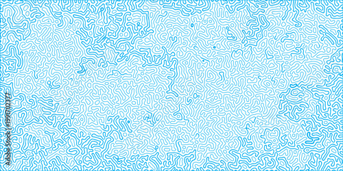 Turing Abstract Pattern, suitable for any business. White and blue color diffusion reaction seamless pattern. abstract Reaction-diffusion or Turing pattern formation, coral reef, natural texture.	