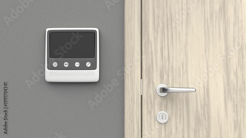 Video intercom near the entrance door in an apartment