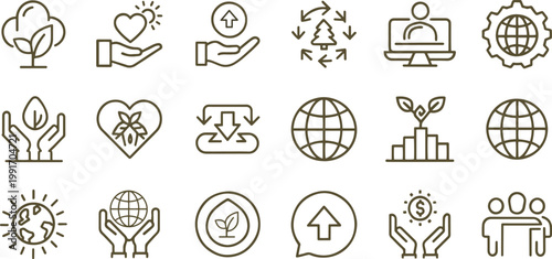 Journalism and Mass Media Line Icon Set for News Broadcasting and Reporting