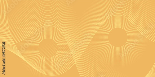 Abstract background with lines and waves. Medium banner size. Element for design isolated. Vector background for brochure, booklet, flyer, poster. Orange and yellow gradient