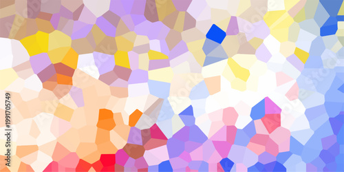 Quartz light multicolor Broken Stained Glass Background white stoke with shadows. Abstract colorful mosaic pattern Seamless Geometric Retro tiles .Cement kitchen decor with crack floor light design.