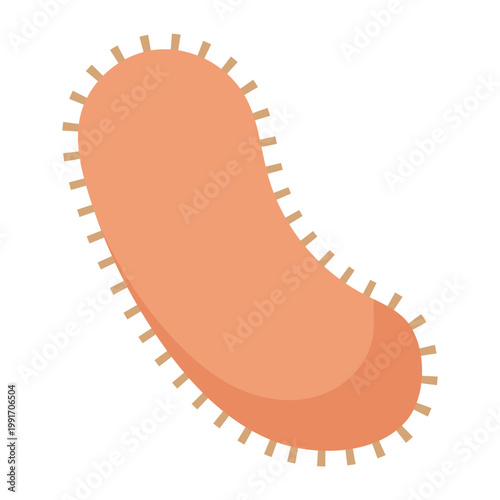 Orange bacterium microbe illustration