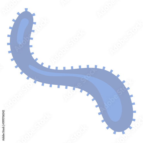 Microscopic Blue Bacterium Vector Icon