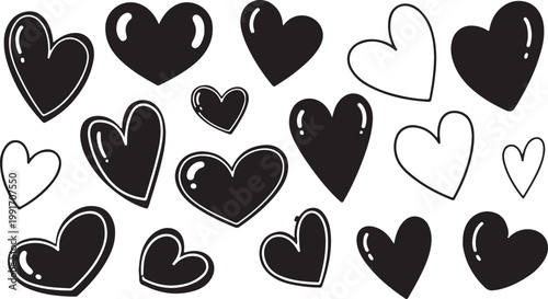 Hand drawn shape heart with cute sketch line, divider shape. Love doodle isolated on white background for wedding, mother, woman or valentines day.