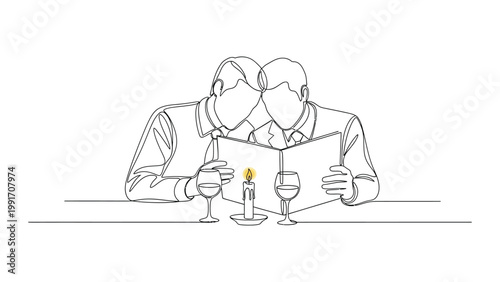 Couple enjoying a romantic dinner date.