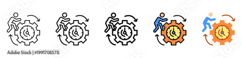 Fotografie Consistency Icon With Differences and Colors Style Illustration