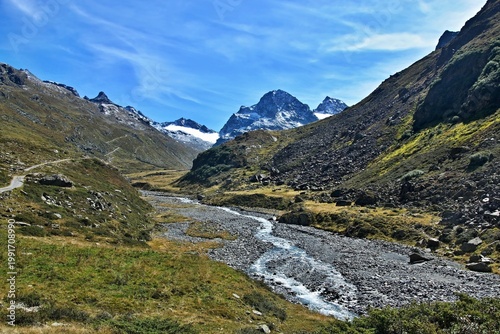 Austrian Alps - view of the Ochsental valley near the Silvretta reservoir