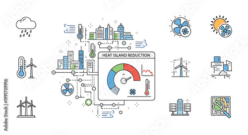 Carbon reduction icons, eco friendly symbols, climate change graphics, sustainable vector set
