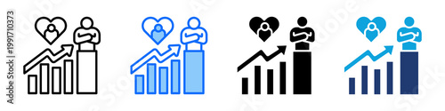 Tableau sur toile Life Improvement Icon Set Multi Style Vector Illustration