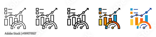 Measurement Icon With Differences and Colors Style Illustration