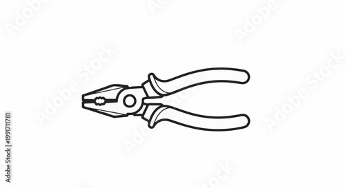 A black and white line drawing of a pair of pliers