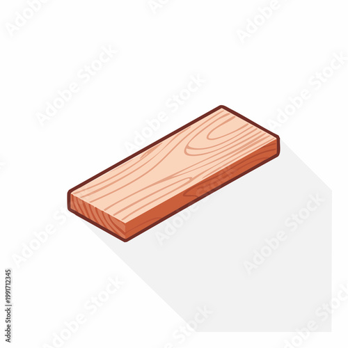 Isometric illustration of a wooden plank