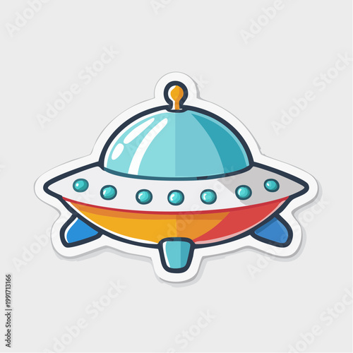Cartoon UFO Flying Saucer Illustration