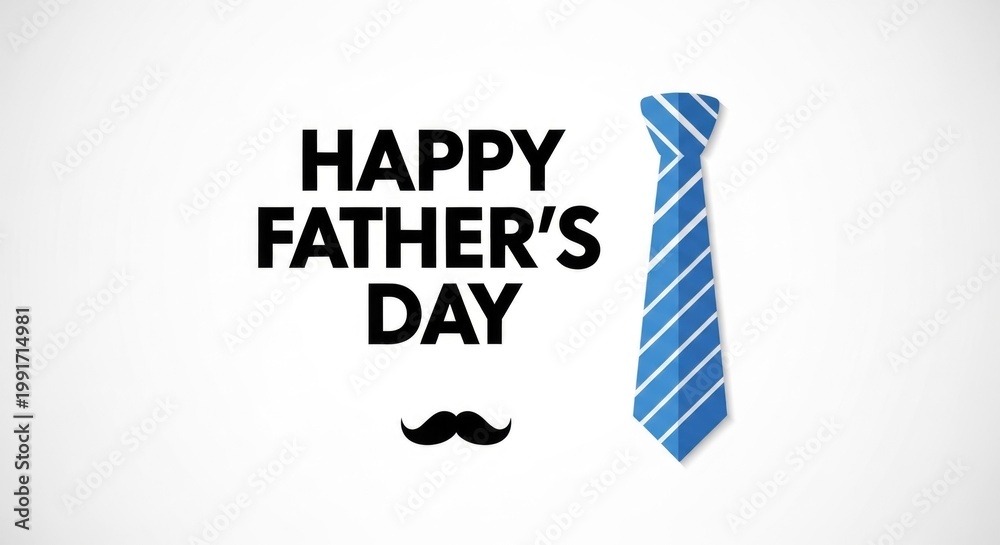 Fototapeta premium Happy father's day celebrating dad with ties mustaches and heartfelt greetings