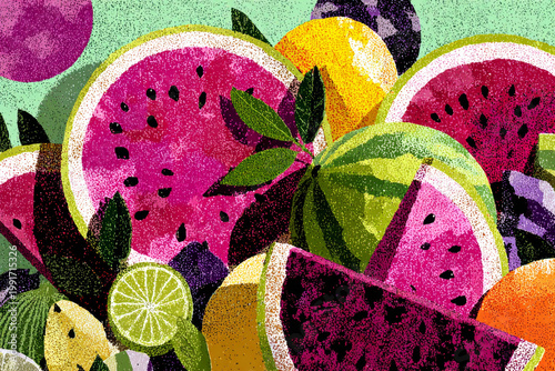 Sliced fruit platter