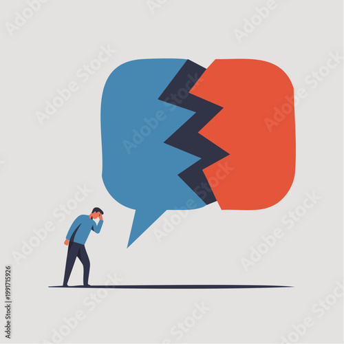 Customer Complaint and Negative Feedback Concept Flat Vector Illustration