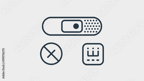 Digital health monitoring and smart patch icons - Suitable for patient care technology, wearable sensor reports, or medical tech blogs.