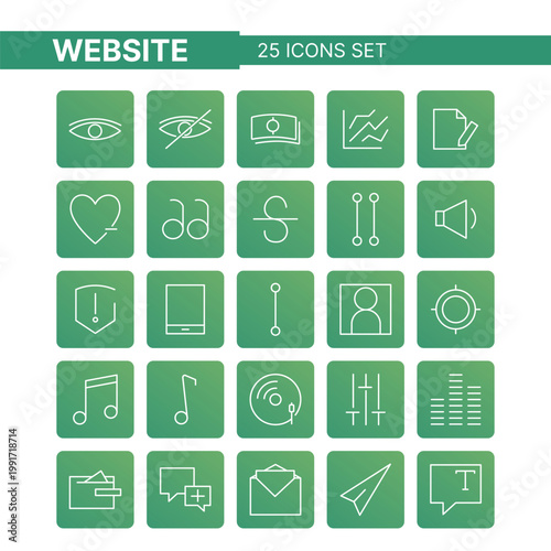Modern website icon set featuring clean line icons designed for web development, UI UX design, and digital interfaces. Perfect for websites, mobile apps, dashboards, presentations, and digital product