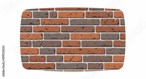 Textured brick wall with rounded corners and a rough, weathered appearance