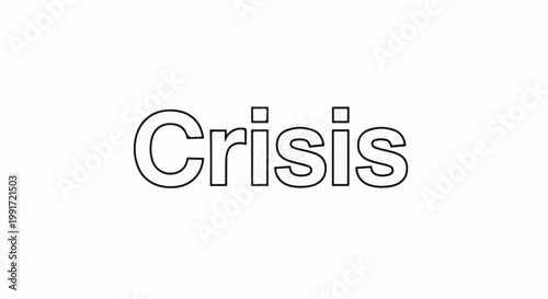 Stylized text spelling out the word "Crisis" in a simple outline font