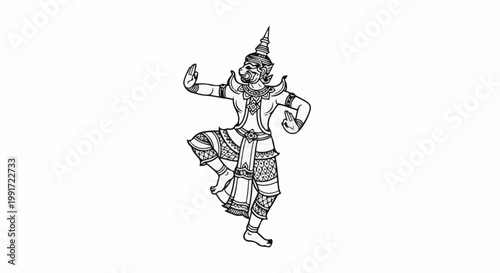 Traditional dancer in elaborate costume and headdress