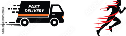 Fast delivery concept a stylish illustration of speed and service