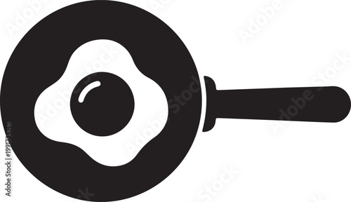 Magnifying glass focusing on a central point with a handle extending to the right silhouette vector icon