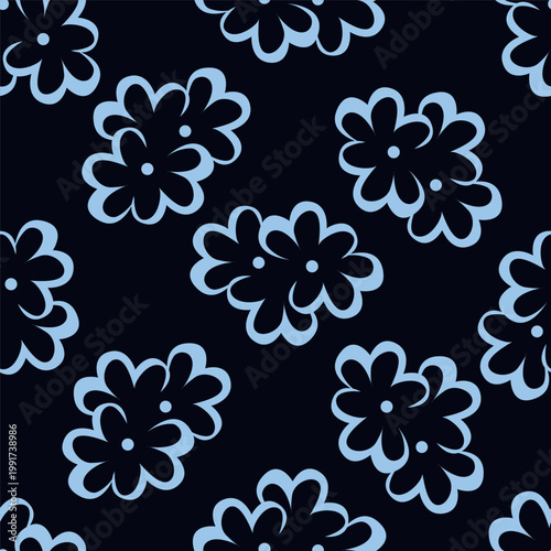 coquette seamless purple and yellow flowers pattern. Delicate petals and vibrant blossoms create an artistic and vintage botanical illustration. pastel flower seamless pattern