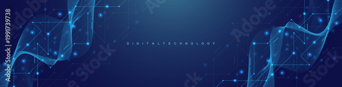 Motherboard technology circuit board background texture design. Creative idea AI banner concept for internet technology. Digital motherboard concept for poster, cover, banner, header, web template