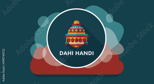 Dahi Handi flat vector icon design for Krishna Janmashtami celebration.