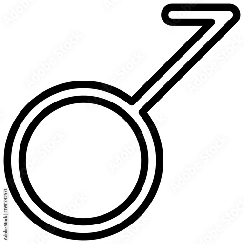 Demiboy symbol. Editable stroke vector icon.