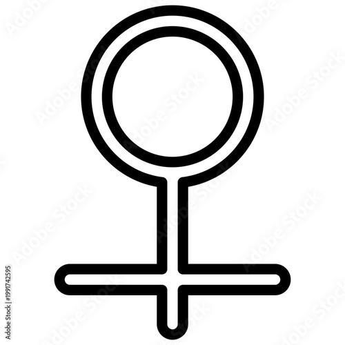 Femme symbol. Editable stroke vector icon.
