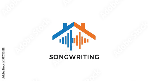 Creative Songwriting Logo Depicting Music and Home Concepts.