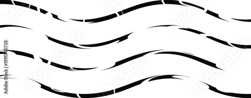 Vintage Postmark Wavy Lines Vector Set, Retro Postal Stamp Design Elements for Mailing and Shipping Concept, Classic Envelope Cancellation Marks, Curved Line Illustration Isolated