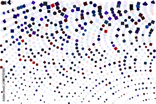 Colorful geometric dots, abstract background, multicolor pattern, white canvas