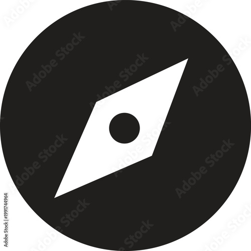 navigation compass icon black color