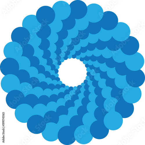 Abstract blue background with circles and vector cloud patterns featuring baby bubble decorations and rain drop elements in a cartoon sky illustration