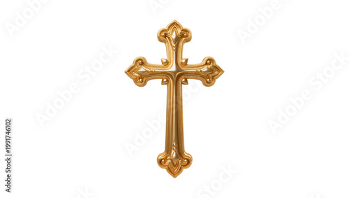 Foto Ornate golden cross with intricate carvings and decorative flourishes
