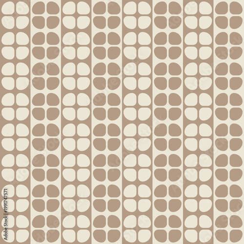 Retro floral mocha cream seamless pattern background for wallpapers, giftware, stationery, interior design, décor.