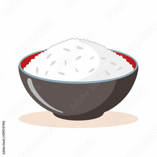 Bowl of White Rice Illustration
