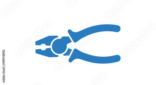 Blue pliers icon isolated on white background.
