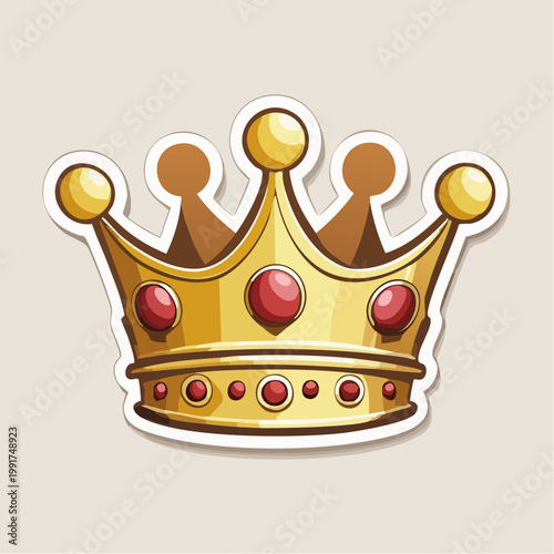 Golden Crown with Red Jewels