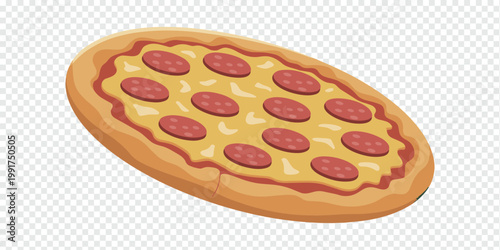 Pepperoni Pizza Food Illustration Concept