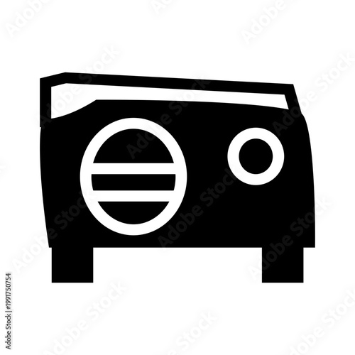 radio retro old vintage glyph solid style icon vector illustration