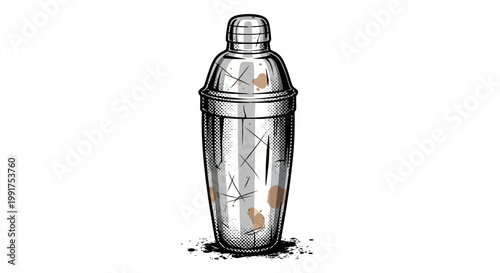 Vintage cocktail shaker illustration