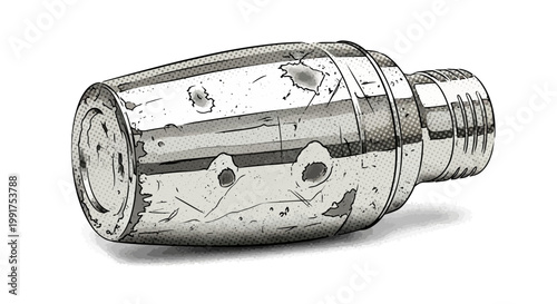 Vintage Cocktail Shaker Isolated on White