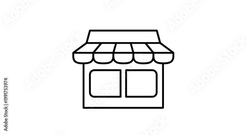 Simple Line Art Icon Of A Store Front