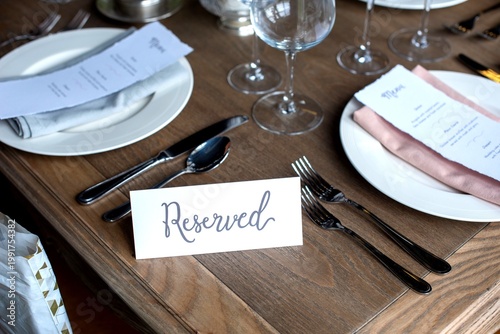 Canvas Print Elegant reserved table setting