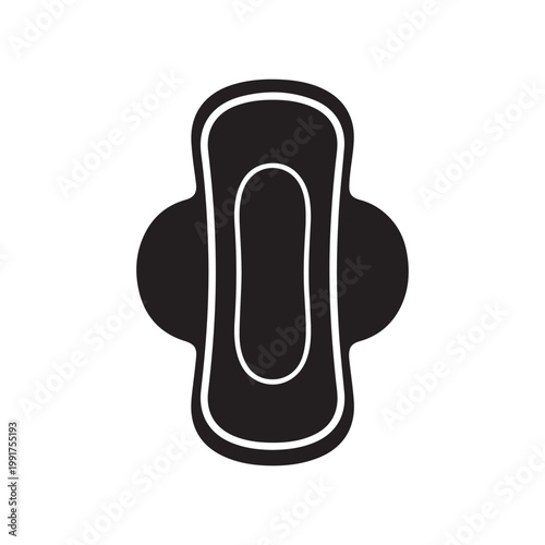 Sanitary pad silhouette icon vector flat design
