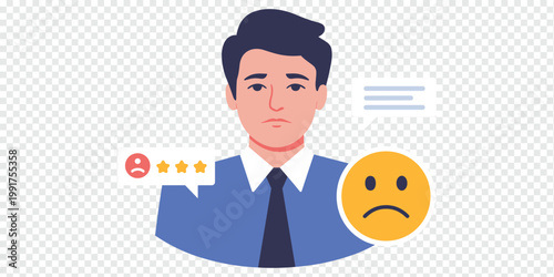 Man Receiving Negative Feedback Bad Review Concept